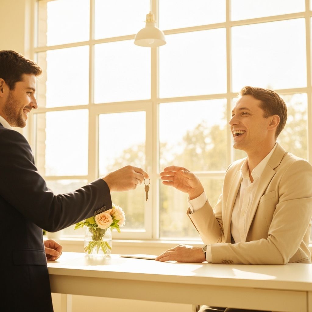 Professional broker consulting with a client about buying a business